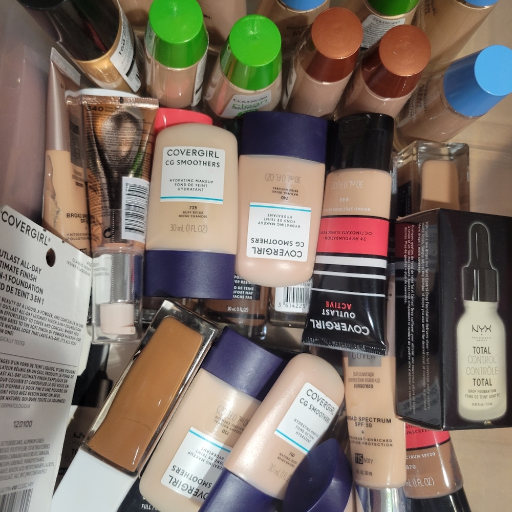 Lot of foundation makeup
